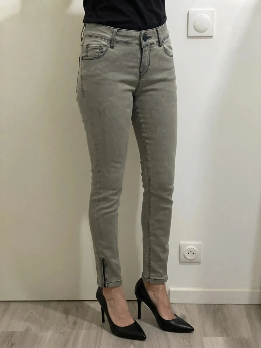 Pantalón de mezclilla gris slim skinny para mujer Bonobo Jeans Talla XS/S 👖 – photo 4